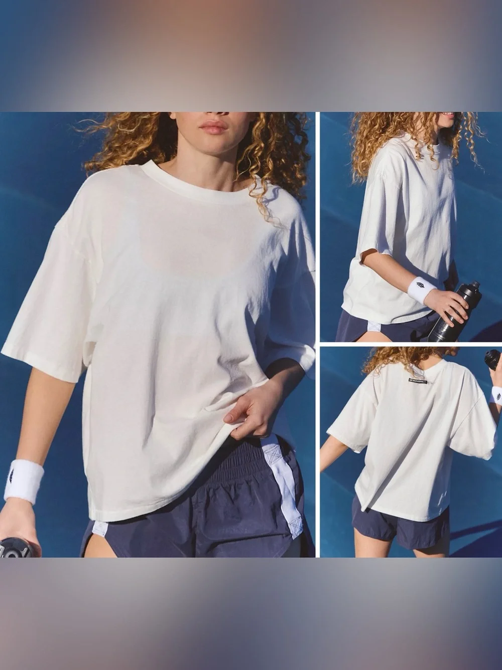 NWOT Free People FP Movement Tackle Tee - white - small, medium